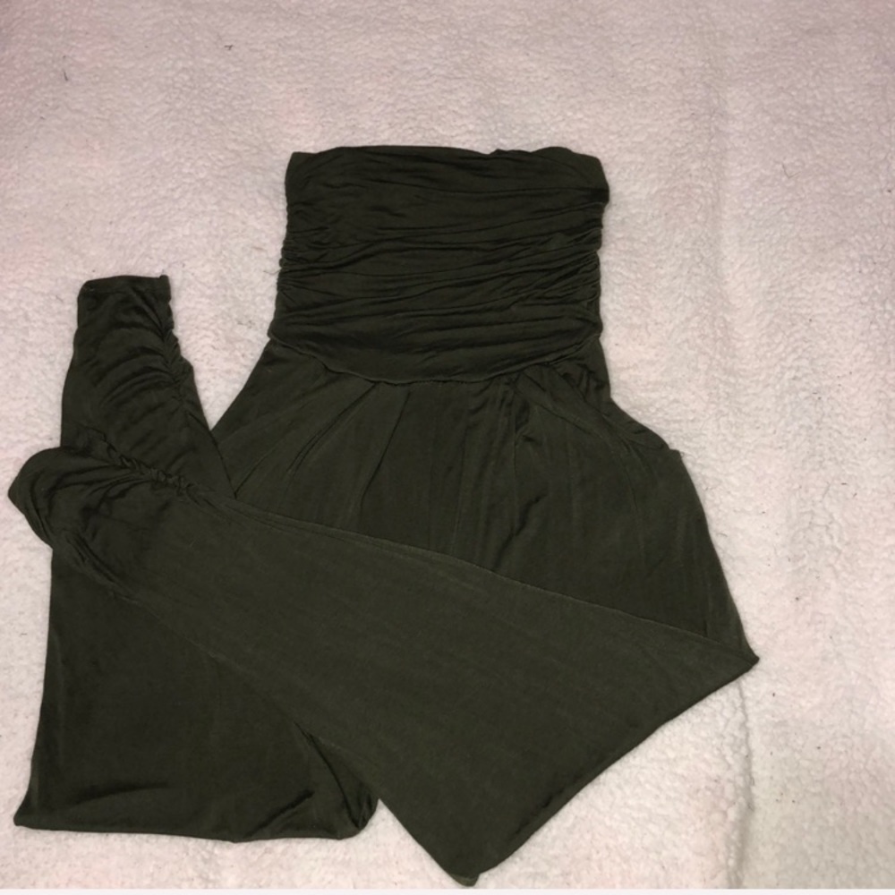 Strapless olive green Jumpsuit